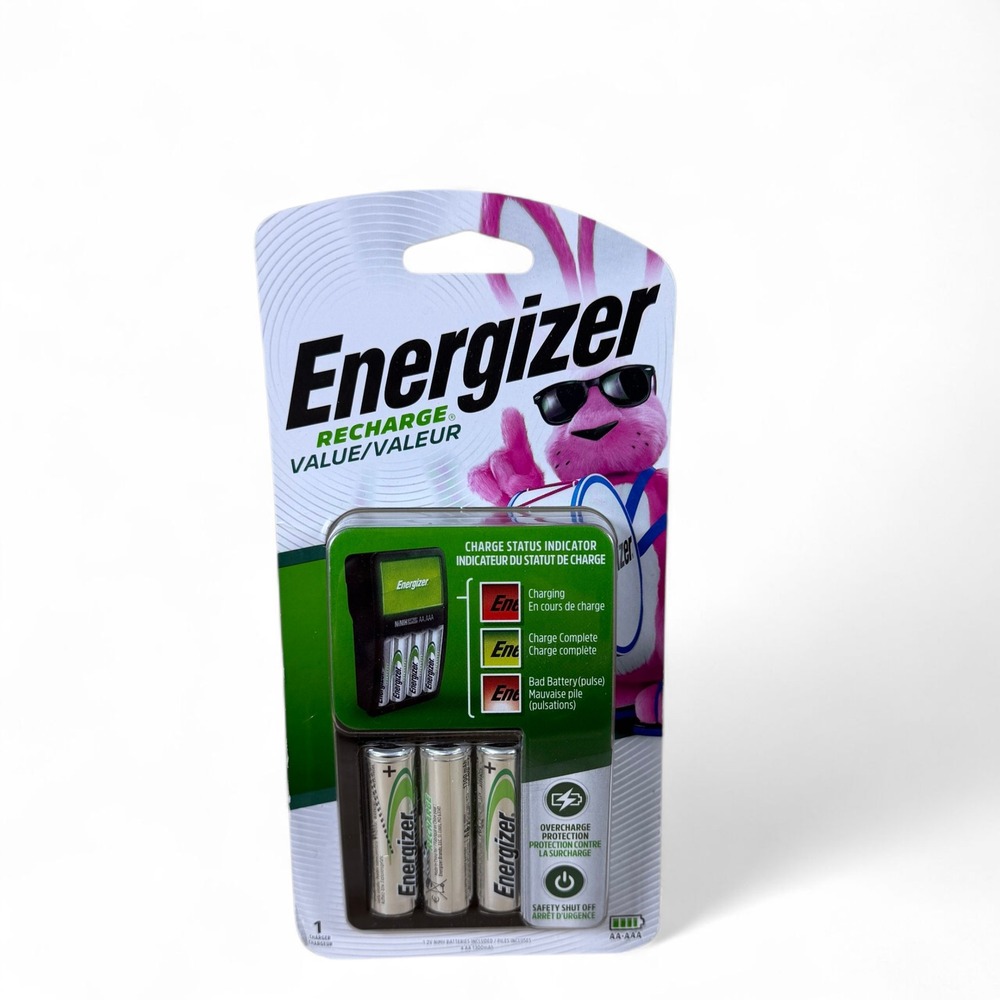 Energizer Recharge Value Charger Kit for NiMH Rechargeable AA and AAA Batteries‎